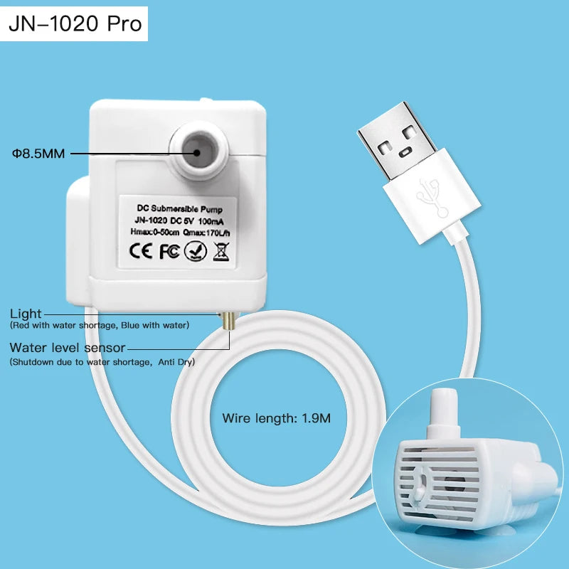 5V Water Pump for Cat Water Fountain Dispenser Pet Dog Automatic Fountain Supplies Replacement Motor Accessories USB Plug