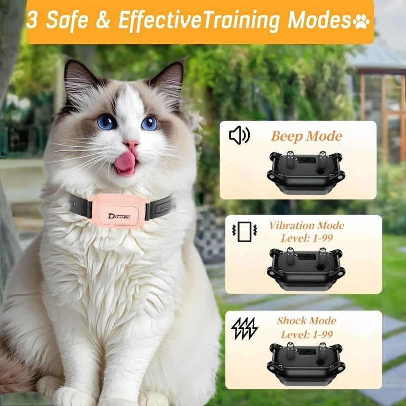 800M Cat anti Meowing Collar, Automatic No Shock Vibration Collar for Cats, Cat Trainer Designed Collar for Stop Meowing