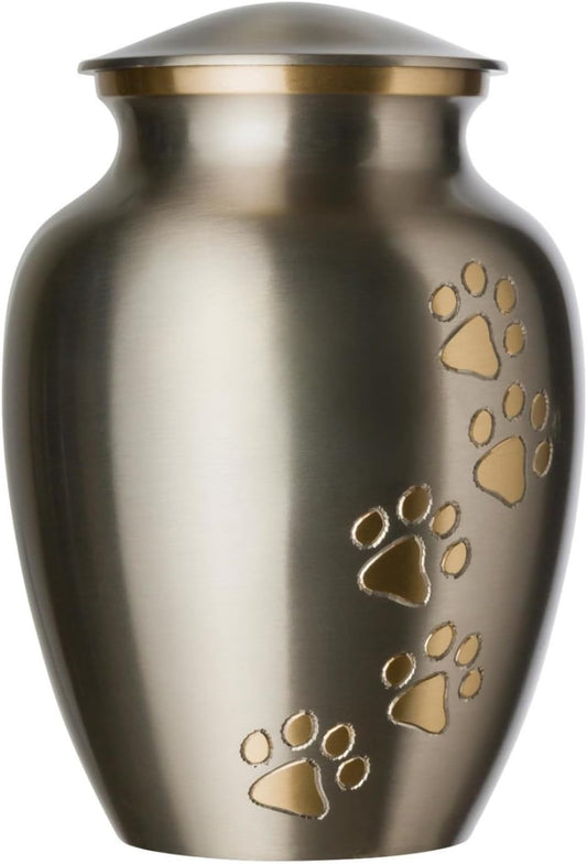 Ottillie Legacy Pewter/Brass/Vert Pet Urn, up to 25Lbs