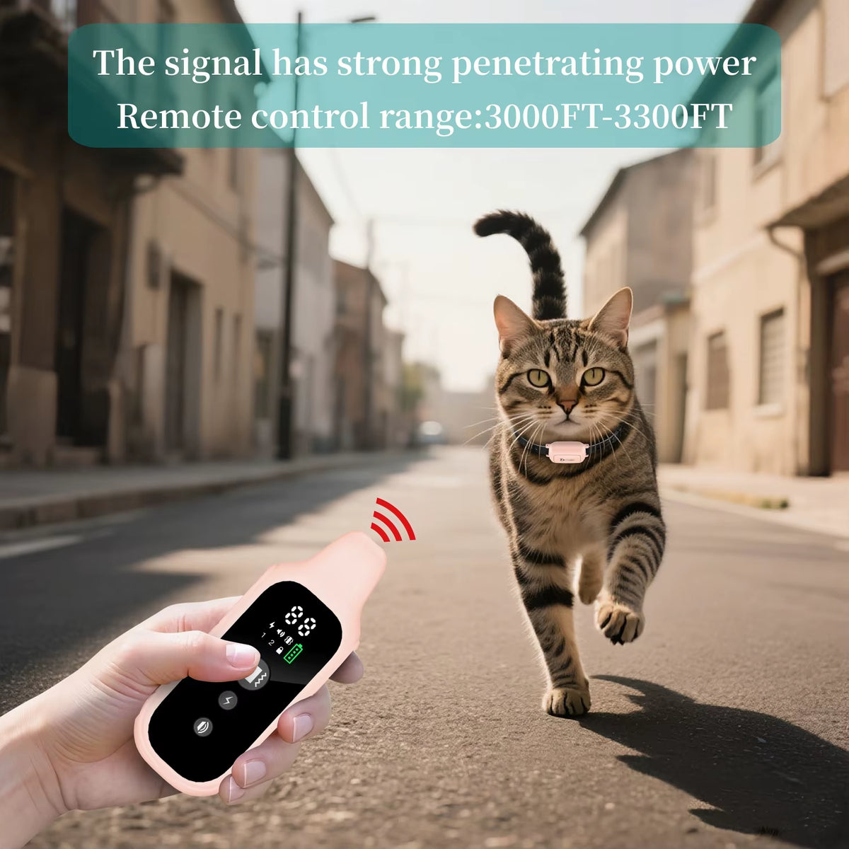 800M Cat anti Meowing Collar, Automatic No Shock Vibration Collar for Cats, Cat Trainer Designed Collar for Stop Meowing