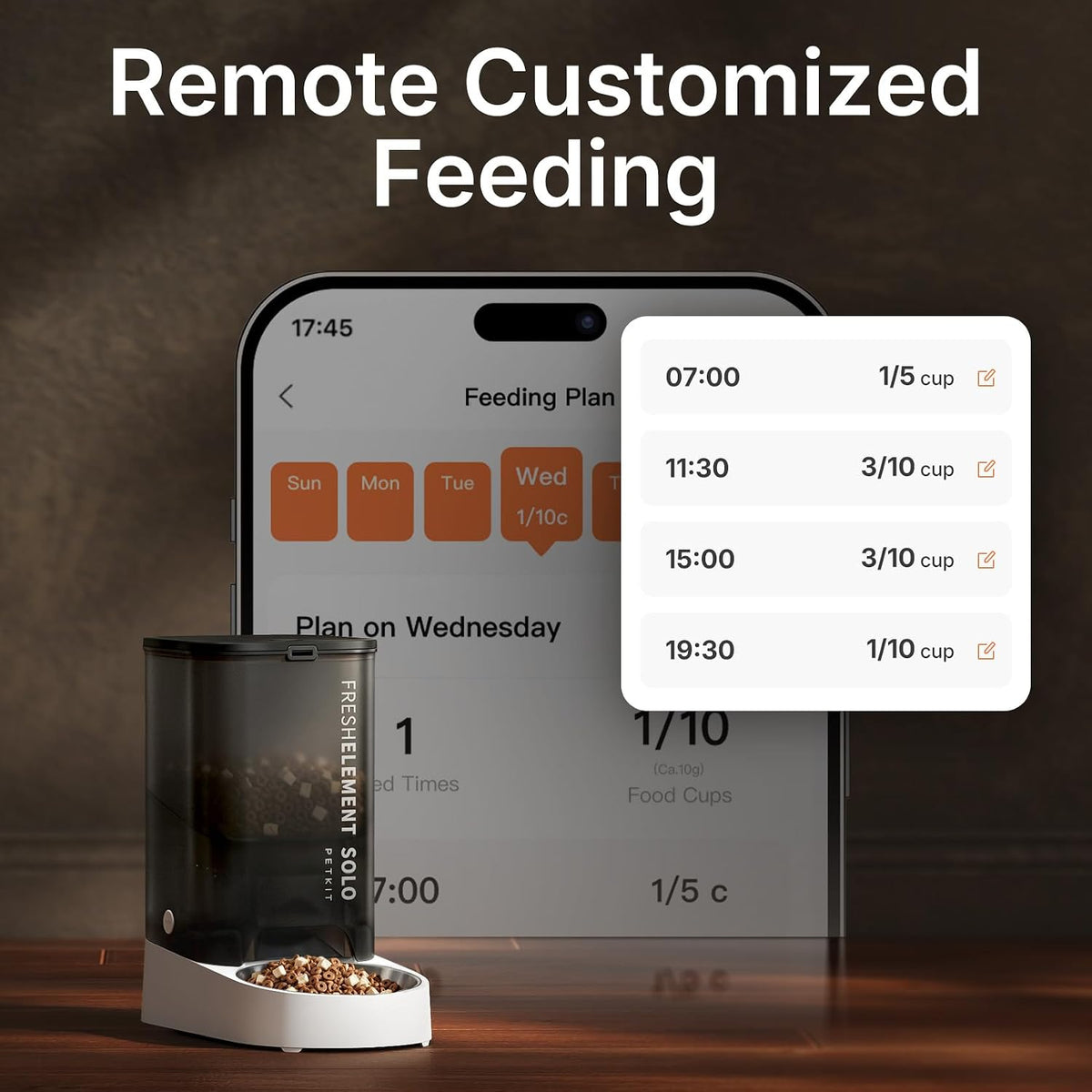 PETKIT Automatic Cat Feeder, 2.4G Wifi Automatic Dog Feeder, App Control Pet Food Dispenser with Triple Fresh-Lock System, Schedule Feeding, Food Shortage Alert, Dual Power-Charge&Battery,3L Capacity