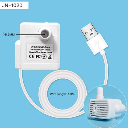 5V Water Pump for Cat Water Fountain Dispenser Pet Dog Automatic Fountain Supplies Replacement Motor Accessories USB Plug