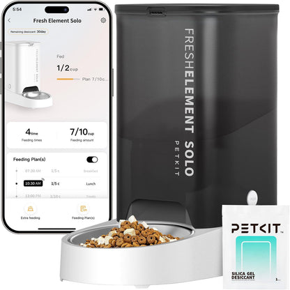 PETKIT Automatic Cat Feeder, 2.4G Wifi Automatic Dog Feeder, App Control Pet Food Dispenser with Triple Fresh-Lock System, Schedule Feeding, Food Shortage Alert, Dual Power-Charge&Battery,3L Capacity