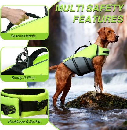 Dog Life Vest Sports Style Dog Swim Vest, S, Bright Yellow
