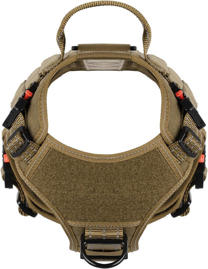 Tactical Dog Harness for Medium Dogs,Full Metal Buckles Dog Vest