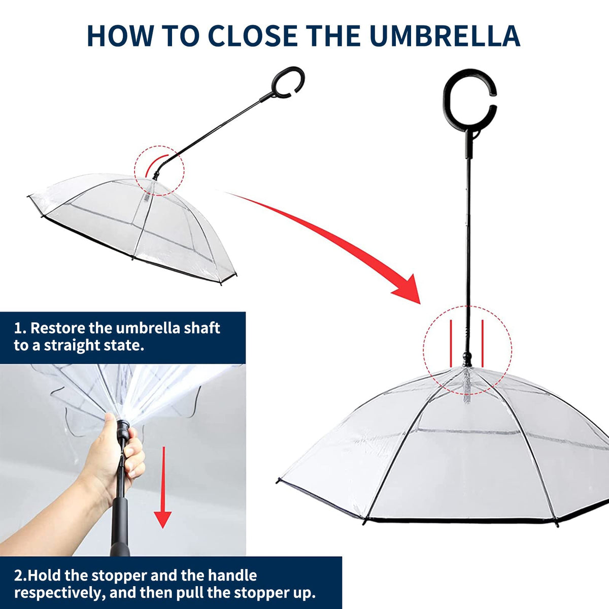 Dog Umbrella Small Breed, Clear Dog Umbrella Leash for Small Dogs, Keeps Dogs Dry Walking Rain, Doggie Rain Umbrella with Adjustable Leash, Self-Assembly
