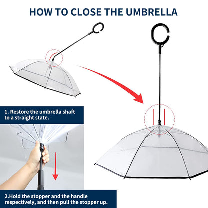 Dog Umbrella Small Breed, Clear Dog Umbrella Leash for Small Dogs, Keeps Dogs Dry Walking Rain, Doggie Rain Umbrella with Adjustable Leash, Self-Assembly