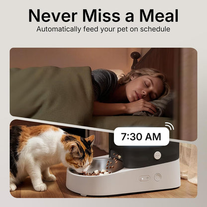 PETKIT Automatic Cat Feeder, 2.4G Wifi Automatic Dog Feeder, App Control Pet Food Dispenser with Triple Fresh-Lock System, Schedule Feeding, Food Shortage Alert, Dual Power-Charge&Battery,3L Capacity