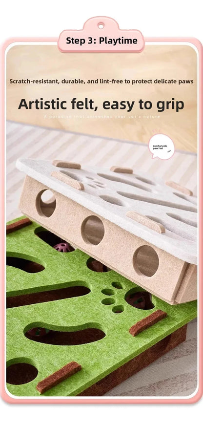 Cat Puzzle Toy Felt Puzzle Box