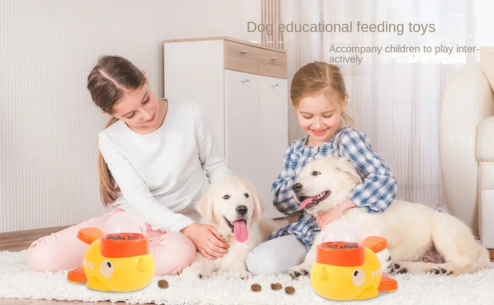 2-in-1 Interactive Dog Toy Pet Automatic Food Treat Dispenser