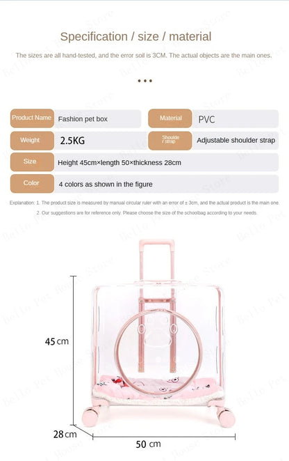 New Pet Trolley Case Transparent