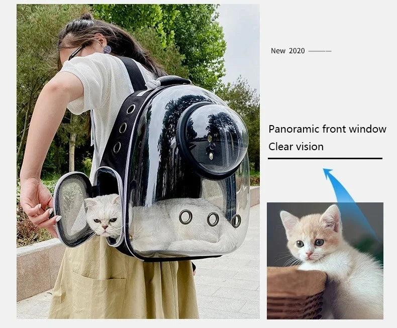 Transparent Space Capsule Pet Backpack Carrier