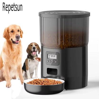 New 4L Pet Feeder Cat Dog Smart Food Dispenser Regular Quantitative Feeding with Audio Recording Feeding Bowls Pet Supplies