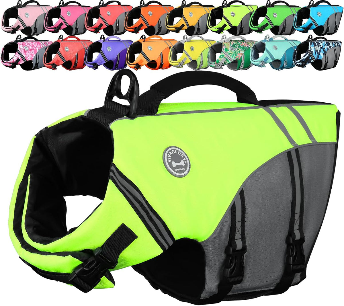 Dog Life Vest Sports Style Dog Swim Vest, S, Bright Yellow
