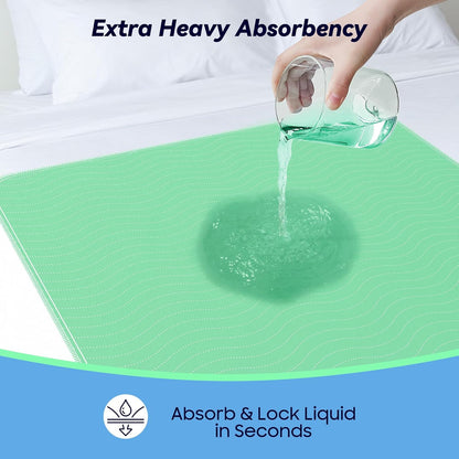 4 Pack 24” X 24” Extra Heavy Absorbency Washable Underpads Bed Pads